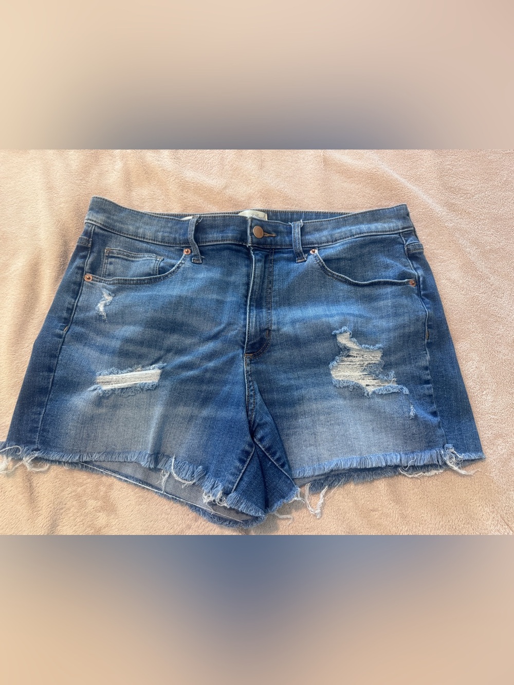 Universal Thread Classic Blue Distressed Denim Shorts - Women